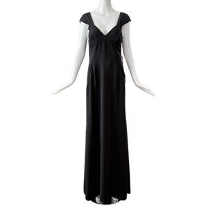 VALENTINO Vintage IT46 Black Evening Gown Maxi Long Dress